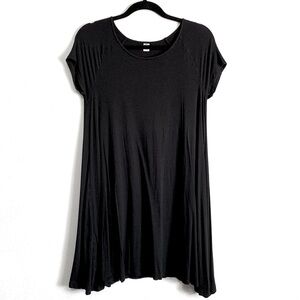 Old Navy Black Asymmetrical Mini Swing Dress